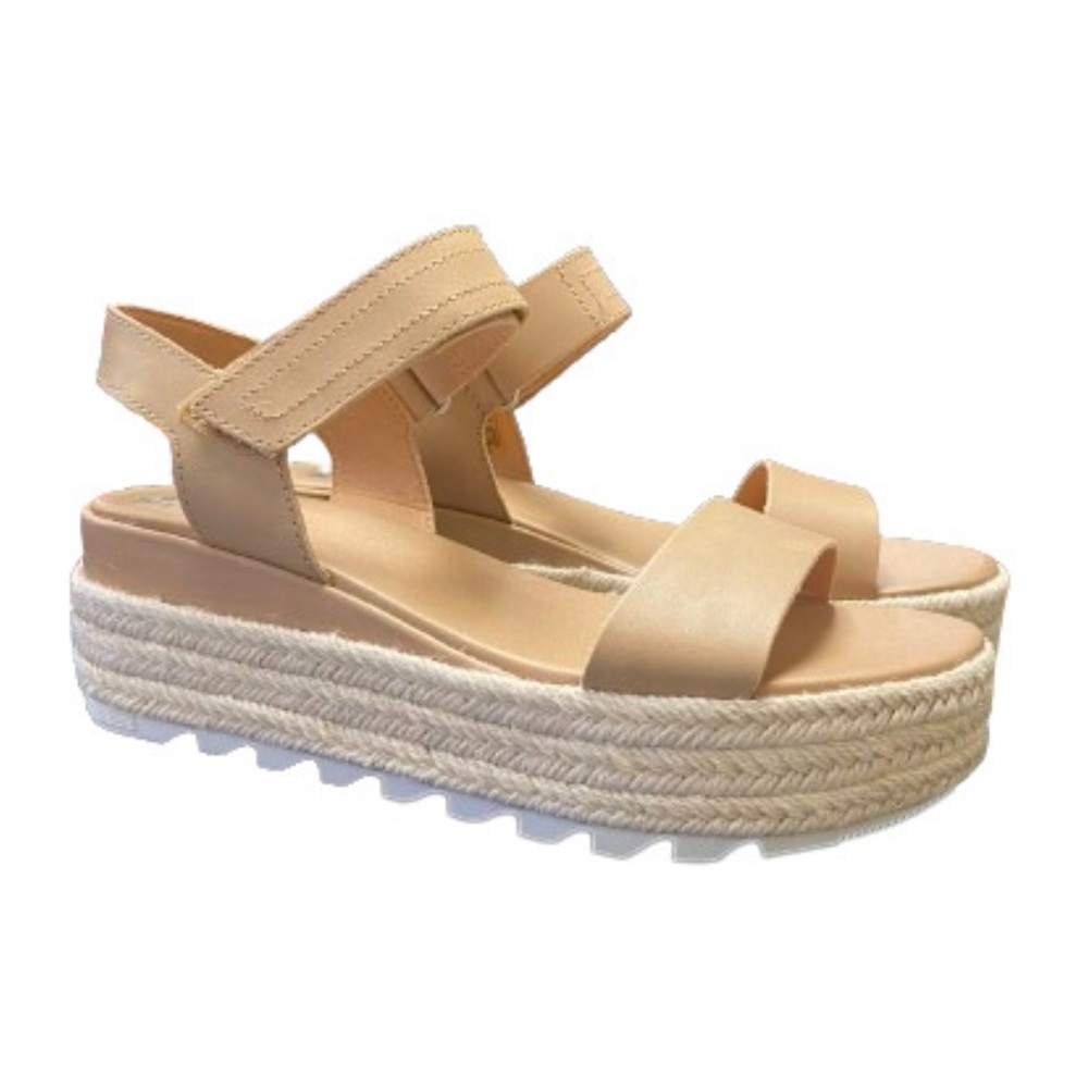 Sorel Sandals Women's Size 8 Cameron Flatform Beige Espadrille Slingback Shoes